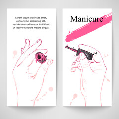 Vector abstract trendy banner. Manicure.