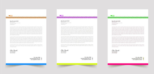 colorful abstract business professional letterhead templates