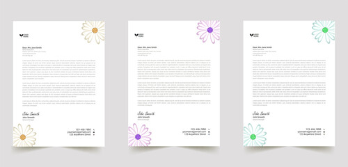 flower abstract business professional letterhead templates