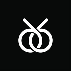 Initial letter db logo template with geometric circle line art illustration in flat design monogram symbol
