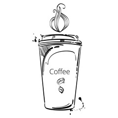 Vector illustration of a coffee cup. Hand drawing.