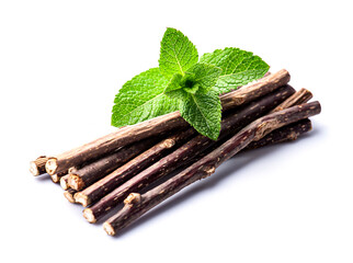 Natural catnip sticks on white backgrounds