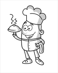 Chef stick figure cartoon
