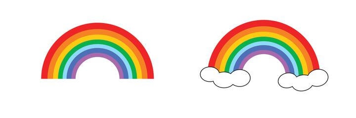 Colorful rainbows icons set. Collection classic rainbow.