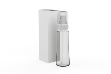 blank spray bottles for Mock up, cosmetic package. template for advertising, cosmetic products or household. 3d illustration