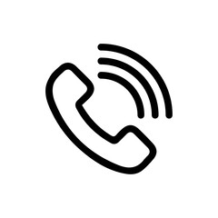 Vector telephone icon on button on