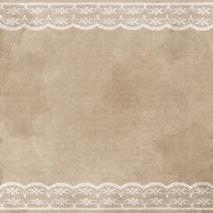 Off-White Lace on Vintage Paper Texture with subtle Handwriting