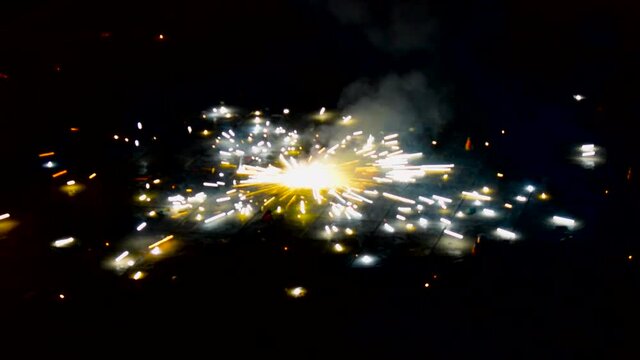 A type of firework/cracker also known as Chakri rotating during the festival of light, Diwali in India.