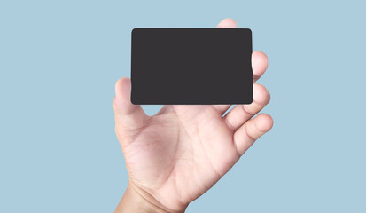 Hand holding virtual card with your