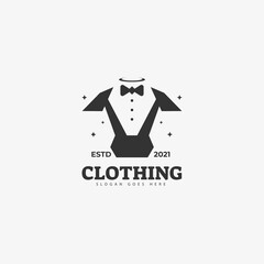 Vector Logo Illustration Clothing Silhouette Style.