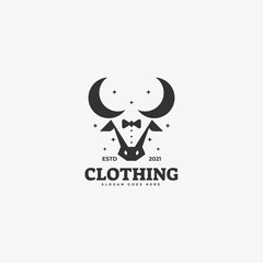Vector Logo Illustration Clothe Silhouette Style.