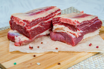 Fresh raw beef ready to cook