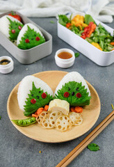 Homemade Japanese cuisine / Shiso Onigiri / Delicious and healthy meal for light eater and weight watcher