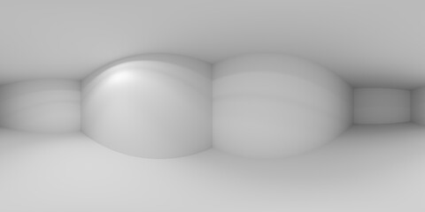 Empty white room with lamp light on wall HDRI map
