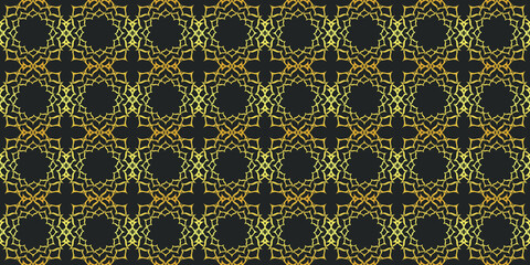 Ornamental abstract golden background. Flowers. Seamless geometric gold vector pattern.