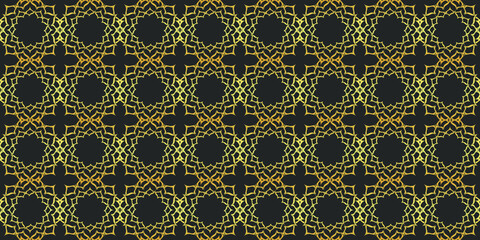 Ornamental abstract golden background. Flowers. Seamless geometric gold vector pattern.
