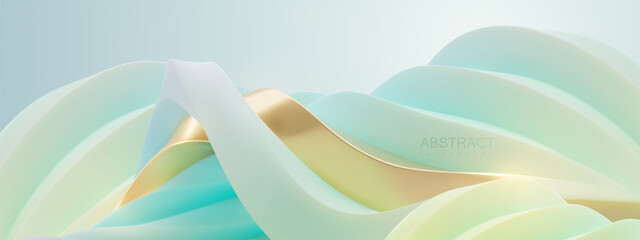 Abstract background with futuristic curvy landscape - obrazy, fototapety, plakaty