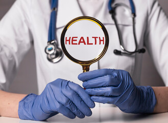 Health word. Healthcare and healthy life insurance concept.