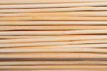 Kitchen utensils, pile of wooden sticks or bamboo skewers