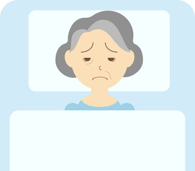 眠れない高齢女性