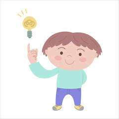 A boy has an idea / Inspiration / Idea / Boy	