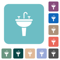 Sink rounded square flat icons