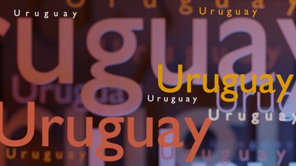 Abstract Uruguay 3D TEXT Rendered Poster (3D Artwork)