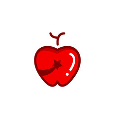Fresh Red Apple Fruit Vector Design Template