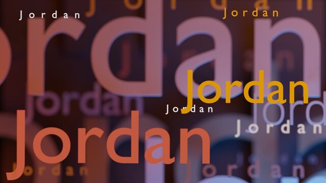 Abstract Jordan 3D TEXT Rendered Poster (3D Artwork)