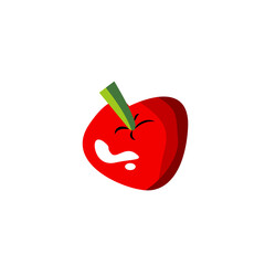 Fresh Red Apple Fruit Vector Design Template