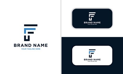 Initials FF Square Frame logo design inspiration. Flat Vector Logo Design Template, vector illustration.