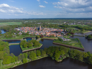 Fototapeta na wymiar Fortress city Naarden Vesting in the Netherlands, Aerial