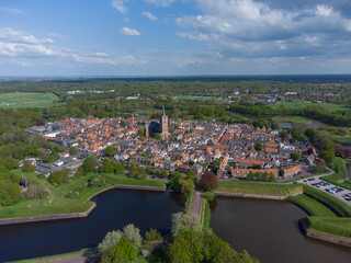Fototapeta premium Fortress city Naarden Vesting in the Netherlands, Aerial