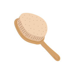 Hand drawn wooden hair or body brush. 