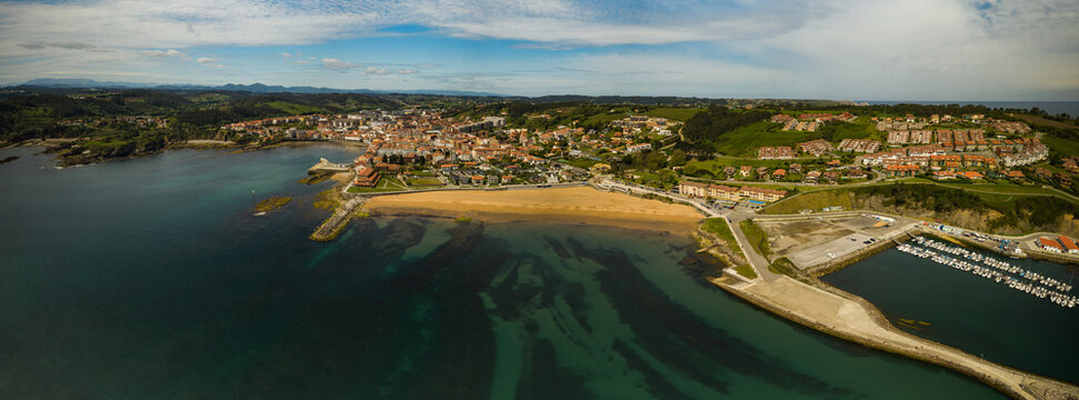 aerial view of Luanco. Asturias. Spain