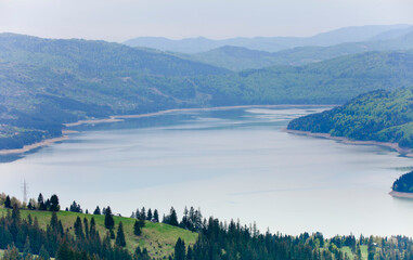 Obraz premium Lake Bicaz in Romania, summer landscape
