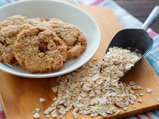オートミールと手作りのクッキー