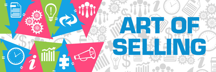 Art Of Selling Colorful Triangles Business Symbols Horizontal 