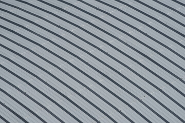 Grey metal sheet roof background and texture.Bird's eye view metal sheet roof.