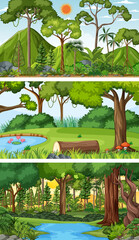 Fototapeta premium Three different nature horizontal scenes