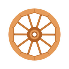 Obraz premium Wood wheel vector. Wood wheel on white background.