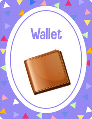 Vocabulary flashcard with word Wallet