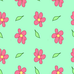 Floral vector seamless pattern. Background illustration, decorative design for fabric or paper. Ornament