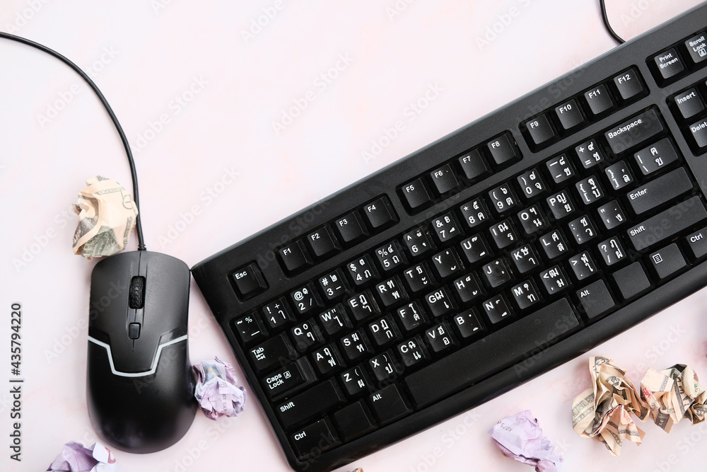 Poster computer mouse and keyboard