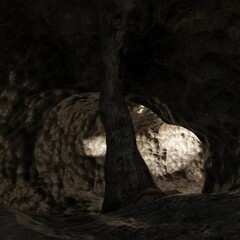 Realistic 3D Render of Cave