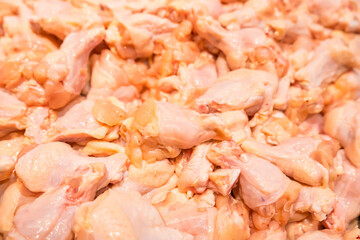 Raw chicken meat in the supermarket