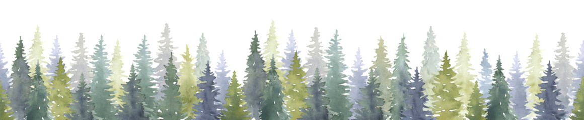 Fir Trees Seamless Border © Kristina Saidova
