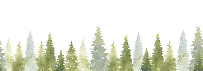 Fir Trees Seamless Border