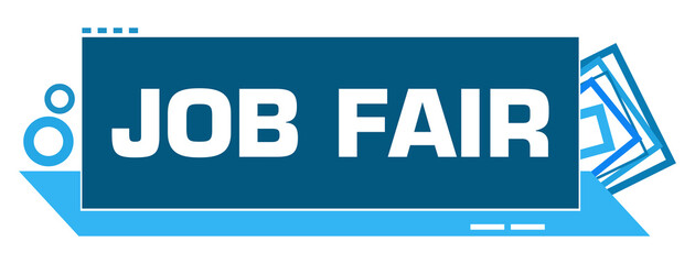 Job Fair Blue Borders Squares Right Horizontal 