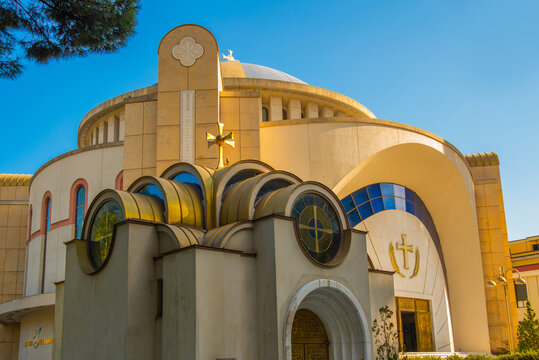 TIRANA, ALBANIA: The Resurrection of Christ Orthodox Cathedral is the largest Orthodox church in Albania.